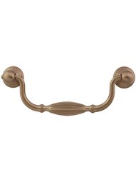 Tuscany Drop Pull - 5 1/16 inch Center-to-Center in Brushed Bronze.